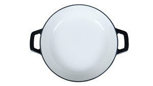 Casserole en <span class=keywords><strong>fonte</strong></span> émaillée de qualité <span class=keywords><strong>professionnelle</strong></span>, style français, peu profonde, avec couvercle - Product Image 4