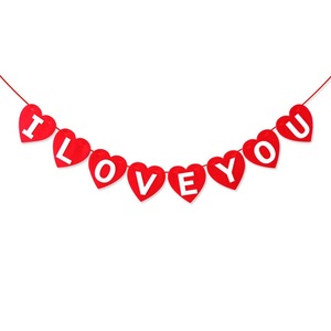Pancarta con temática de amor en rojo y rosa, ideal para celebraciones de San Valentín en interiores y exteriores y decoración de jardines. - Product Image 5