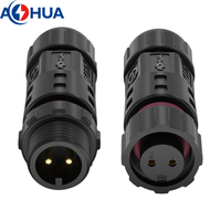 Connecteur Électrique Extérieur M12 2 Broches Étanche IP68 Pré-câblé Mâle-Femelle AOHUA