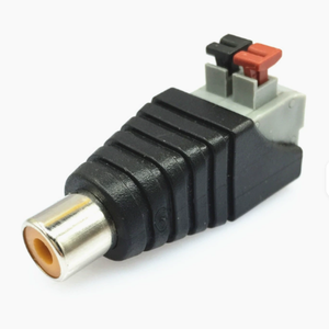 Bouton poussoir RCA femelle Jack vers haut-parleur fil AV Terminal adaptateur positif et négatif - Product Image 1
