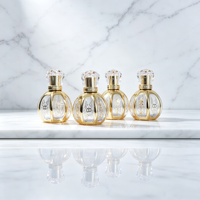 Flacon de parfum de luxe en verre mat doré de 50 ml avec bouchon à vis, mini conteneur gravé sur mesure pour huiles essentielles et emballages