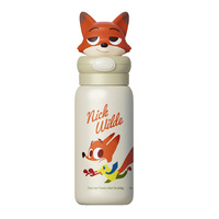 Botol minum stainless steel terisolasi berukuran besar 400ml dengan tutup boneka Stitch dan sedotan, cocok untuk kantor dan perjalanan.