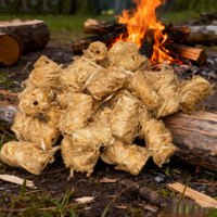 Allume-feu écologiques en laine de bois, 32 pièces, imperméables, inodores, sûrs pour les grils, les cheminées, le camping et les kits de survie
