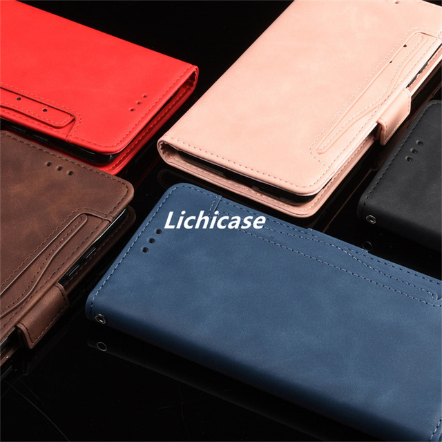 Lichicase Magnetic Wallet Style Credit Card Holder Flip Phone Case for Itel A50C A90 A80 A06 S25 S25 Ultra Back Cover