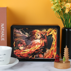 Action Figure di demoni Slayer notte luce carta artigianale attacco personalizzato su Titan Gojo Anime Light Box Anime regalo lampada a LED articoli regalo - Product Image 2