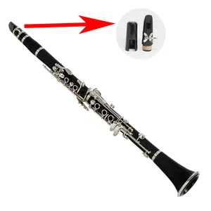 High End Black Pipe Blowing Mouth Abs Material Low-priced Wholesale Clarinet Flute Head Clip Hat Clarinet Accessories