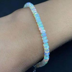 Collier avec pendentif en opale éthiopienne naturelle facettée, argent sterling 925 plaqué or rose, bijoux de fiançailles, de mariage et de fête - Product Image 2