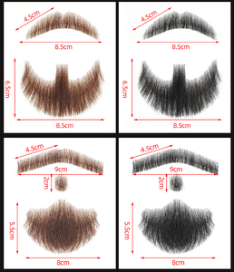 Baffo Finto Realistico, Barba in Capelli Umani Annodata a Mano, Peli Facciali Invisibili dall'Aspetto Naturale, Barba Finta da <span class=keywords><strong>Uomo</strong></span> - Product Image 2