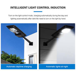 Farola LED solar impermeable 100W/200W/300W IP65 con batería para uso en jardín Sistema de energía todo en uno - Product Image 6