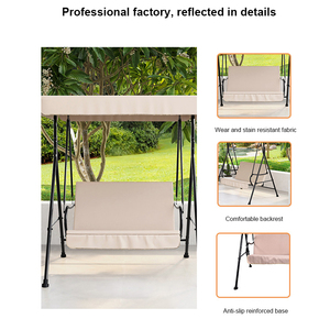 Hamaca Doble Moderna <span class=keywords><strong>de</strong></span> Hierro para Exteriores con Toldo, para Patio, Villa y Jardín, Muebles <span class=keywords><strong>de</strong></span> Exterior - Product Image 3