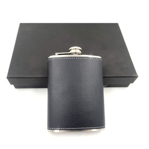 Haute qualité 8oz carré en acier inoxydable hanche flacon en cuir enveloppé personnalisé <span class=keywords><strong>pas</strong></span> <span class=keywords><strong>cher</strong></span> en gros cadeaux pour bouteille de whisky d'<span class=keywords><strong>alcool</strong></span> - Product Image 3