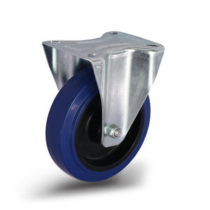 Industrielle Trolley-Rollen aus Weichgummi, mittelschwere, feststellbare, verzinkte Eisenrollen, 4 Zoll, geräuscharm - Product Image 2