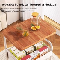 Petite table d'appoint en fer à double niveau avec roulettes, table basse mobile de rangement pour salon et chambre, étagère de rangement