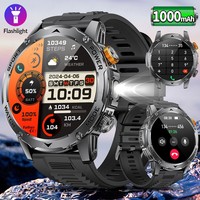 Montre connectée multisports étanche IP68 avec grand écran, moniteur de santé, lampe torche et assistant vocal IA