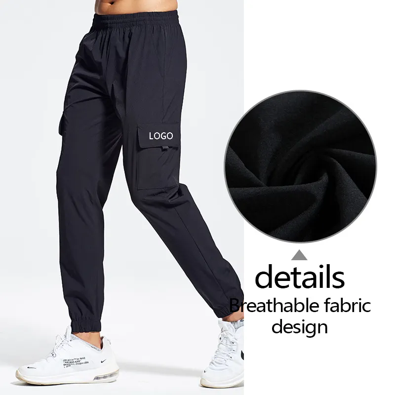 Pantalones deportivos de alta calidad para hombre, ropa de calle de secado rápido, estilo holgado, transpirables, Cargo, para correr