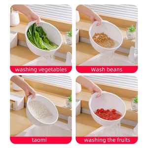 Food Grade <b>Plastic</b> Rice Fruits and VegetablesWasher Strainer Bowl Kitchen Draining Colander <b>Plastic</b> Strainer <b>Baskets</b> - Product Image 3