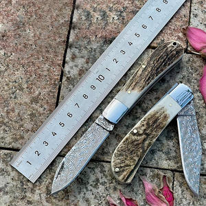 سكاكين دماسكية صغيرة الحجم بها ثقوب صغيرة بجودة عالية تُباع بالجملة لأغراض التجميع سكاكين تكتيكية بمسامير قابلة للطي للبقاء في الخارج - Product Image 4