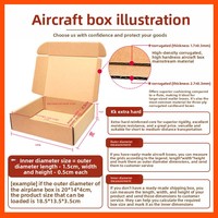 Boîte d'emballage express extra-robuste en forme d'avion, en carton ondulé épais de type B, grande boîte rectangulaire pliable en papier