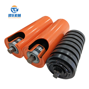 Rouleau de convoyeur industriel pour l'exploitation minière, robuste, avec coque résistante aux chocs et roulements à billes à double étanchéité, certifié ISO - Product Image 1