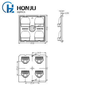 HONJU 4H1P60 140X80 Grau PC Lente Estádio Luzes Plástico ao ar livre High Clear LED Lentes Refletores Plano-Convex para Lâmpadas de Rua - Product Image 2