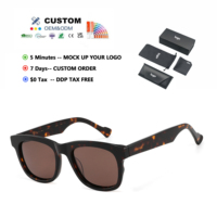 Lunettes de soleil carrées en acétate haut de gamme style vintage 2026, design personnalisé, polarisées, marque privée, inspirées des créateurs – Offre promotionnelle