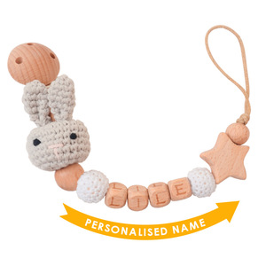 Attaches-sucettes en coton au crochet pour bébés et mamans, motifs animaux, et chaînes de sucettes personnalisables DIY - Product Image 4