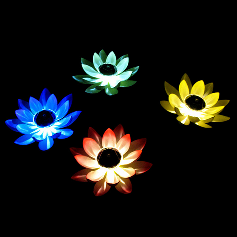 Solar Powered LED Flower Light Floating Fountain Pond Pool Lamp Lotuswer Light Floating Fountain Pond Pool Lamp Lotus