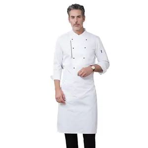 Four Seasons High-End Catering Workwear Long-Sleeve Cotton Uniform for Western Kitchen Hotel Restaurant Chef Uniform Bar Staff