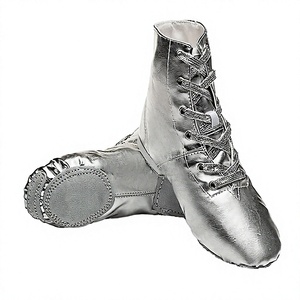 Zapatos de baile Baifa Danzo para mujer, de cuero plateado, para jazz, baile de salón, tango, vals, con forro de PU, estilo botines, cuero original de alta calidad. - Product Image 1