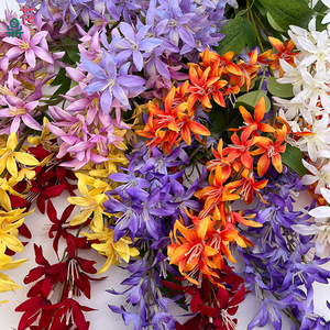 Bouquet de fleurs artificielles de glycine, couleurs mélangées, fleurs en soie, décoration de mariage, fait main, célébration festive - Product Image 1