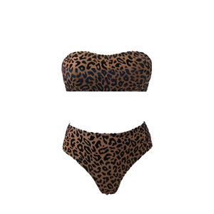2025 moda leopardo rayas de una pieza para mujeres Sexy Tie Side impermeable secado rápido Push-up sujetador para vacaciones de verano ropa de playa - Product Image 5
