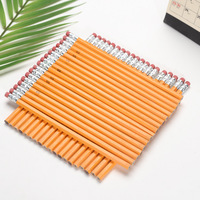 Stylo et crayon en bois jaune ensemble enfants stylos et crayons mignons en caoutchouc pour dessiner papeterie fournitures scolaires en gros