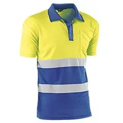Chemises polo - HV720BCROYAL S Wales - Couleur : Jaune fluorescent/bleu - Rayures « Eye bird » avec trois bandes - Product Image 2