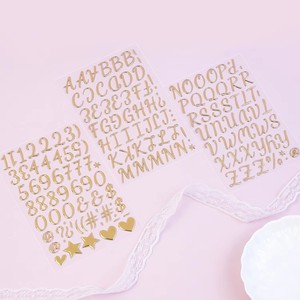 Feuille d'autocollants 3D en PVC alphabet en gros, autocollants gonflés personnalisés en or avec lettres et chiffres pour bébés et enfants, autocollants prédécoupés - Product Image 3