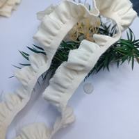 0606/1.5/1.8cm Coton Tissé Uni à Volants Élastique pour DIY Vêtements, Poignets, Colliers, Bandeaux, Accessoires de Poupée, Dentelle Élastique