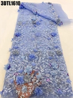 Tissu en dentelle 3D de haute qualité, Munich, Allemagne, dentelle française de luxe, dentelle autrichienne à paillettes pour robe de soirée, robe de mariage