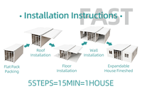 Casa Modular Expandible ZhuDuo con Tiras de Luz LED Integradas, Diseño Moderno, Modelo ECH-WB-004, para Villa Vacacional en Isla Tropical
