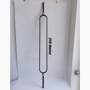 JYD Novo Design 5/8 "Matte Preto Oval Balaústres Ferro com Dois Bola De Latão para Decoração Interior Estável Ferro Forjado Stair Fusos - Product Image 2