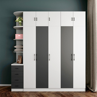 Ensemble de meubles de chambre à coucher HJ HOME, style nordique simple, lit moderne avec rangement, armoire, bureau, suite de chambre à coucher pour projets d'hôtels et d'appartements