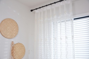 Shaoxing-tela de <span class=keywords><strong>lino</strong></span> y algodón para cortina, tejido transparente <span class=keywords><strong>con</strong></span> bordado de morning glory - Product Image 6
