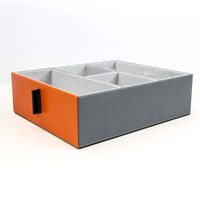 Boîte de rangement de luxe en cuir pour accessoires de vestiaire, boîte de rangement pour accessoires de maison, boîte de rangement personnalisable pour la décoration intérieure