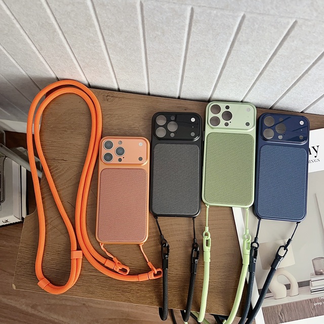 Tech Woven Magnetic Crossbody Strap Lanyard Hanging Rope Case for iPhone Air 16 15 14 13 12 11 17Pro Max Wireless Charging Cover
