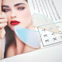 Planche de massage Gua Sha concave HZ en opalite rose, outil de massage en pierre de jade