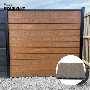 Panneaux <span class=keywords><strong>de</strong></span> clôture <span class=keywords><strong>de</strong></span> jardin modernes en WPC pour l'extérieur, clôture à lattes verticales en composite bois-plastique co-extrudé pour l'intimité - Product Image 6