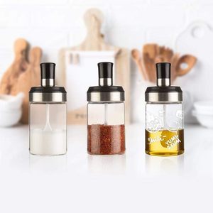 Kitchen Clear Seasoning Salt Pepper Bottle Glass Shaker Bottle Jam Spice Jar Container With Spoon - Product Image 3