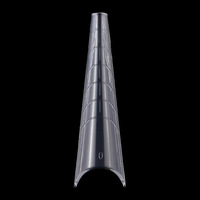 SunelPort - Puntas de Uñas Transparentes Ultrafinas y Sin Rastro, D13, 120 Unidades, Diseño de Rejilla Plana Tridimensional, Puntas Largas Cuadradas