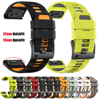 Bracelet en silicone Upro Sport Quickfit 22 mm 26 mm pour fenix 8 Pro, bracelet de montre en silicone bicolore Fenix 6X 6 Pro 5X 5 Plus