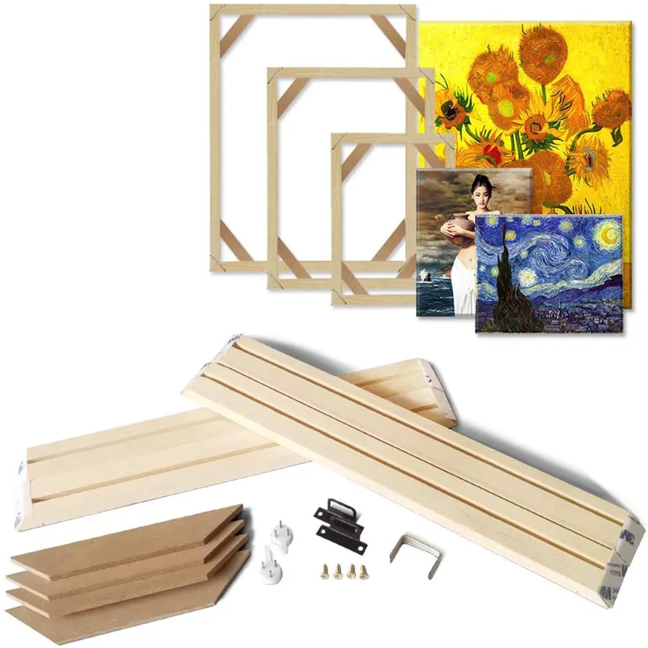 Factory Wholesale Natural Solid Wood Craft Picture Frame Kit wholesale wood stretcher bar