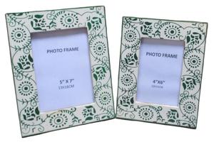 Cadre Photo décoratif indien fait à la main, incrustation d'os bleu pour la décoration de la maison, vente en gros, cadre à la mode écologique - Product Image 2