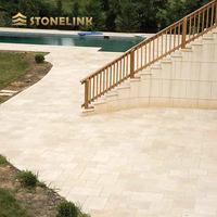 Prix de gros Extérieur dégringolé Beige Français Versailles Terassenplatten Carreaux de pierre de travertin Pavés pour sol de piscine